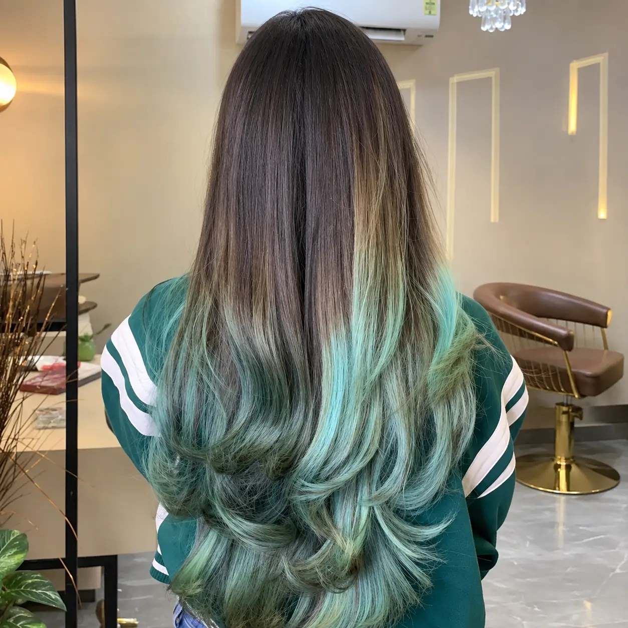Professional colour products on the shelves at Rush Salon, hair colour in Surat