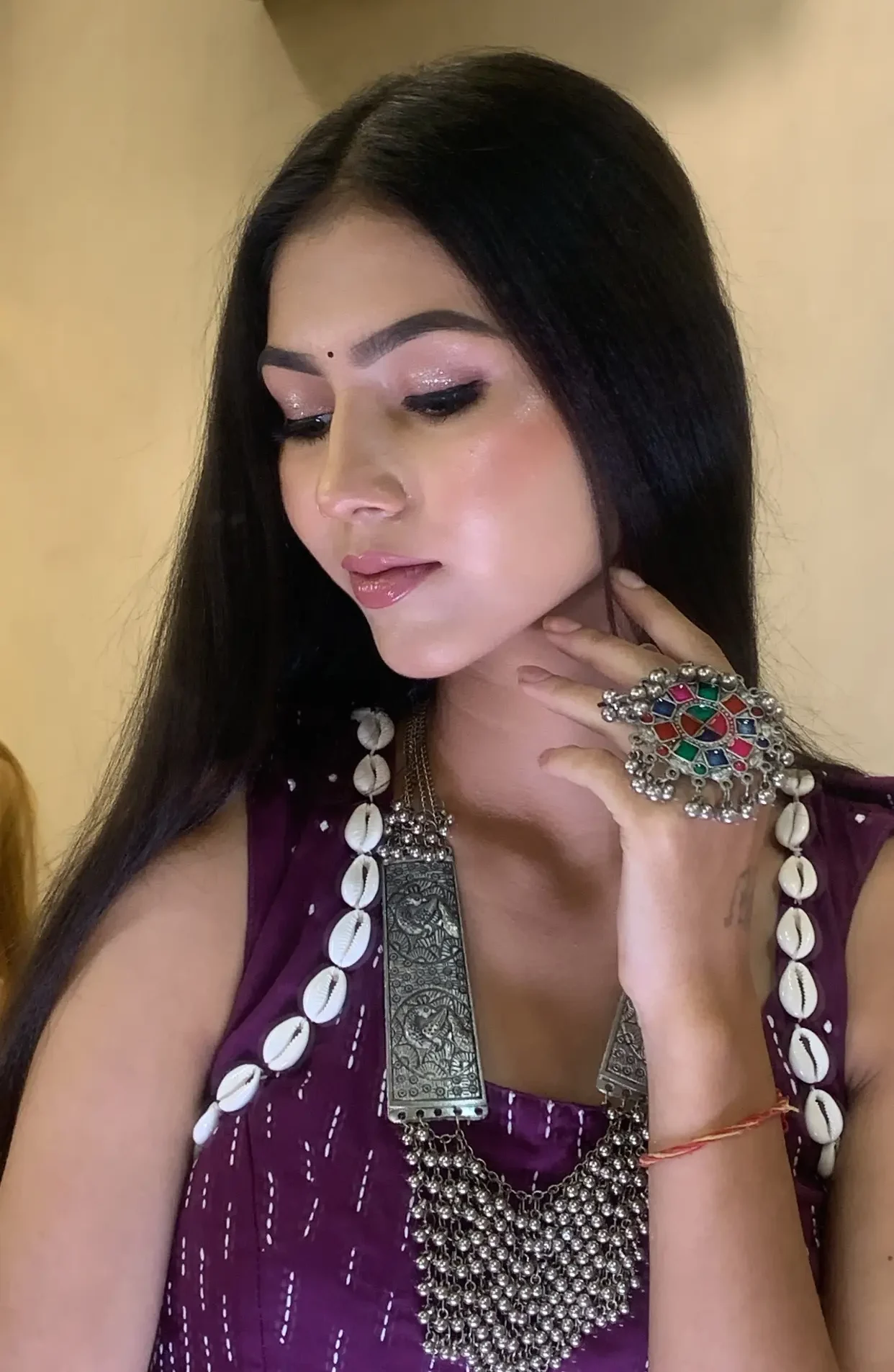 Soft elegant engagement makeup look with glowing polished skin at Rush Salon, Surat
